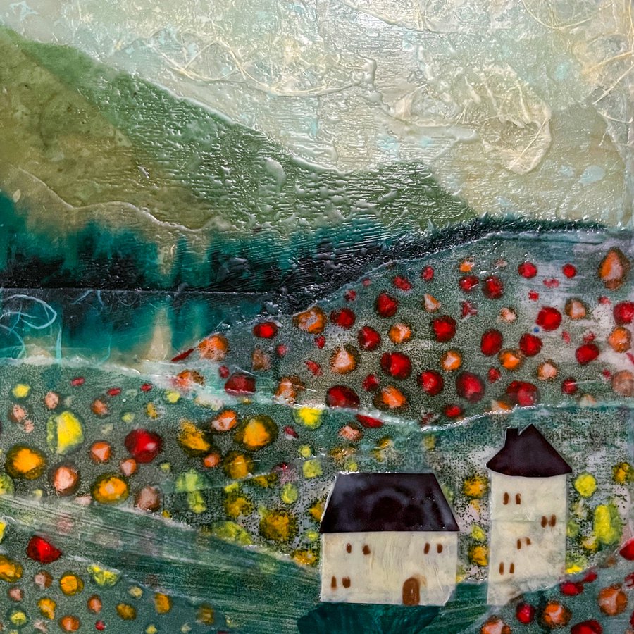 Encaustic Monotype & Collage image