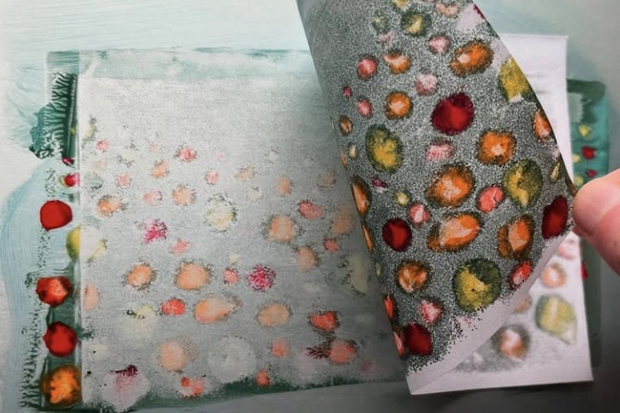 Encaustic Monotype & Collage image